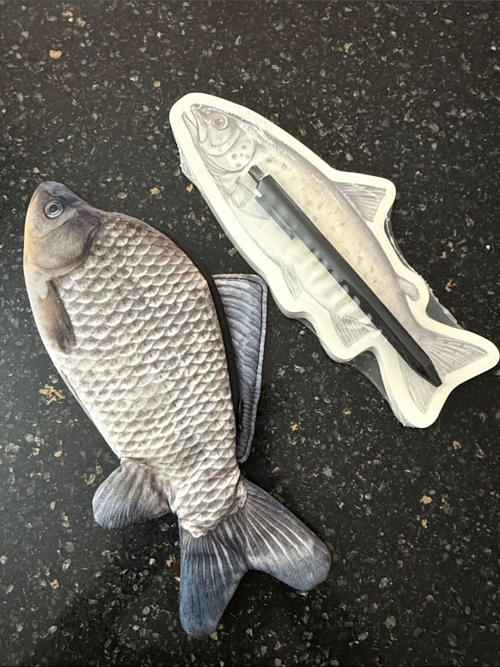 Plush Fish Pouch- Gray
